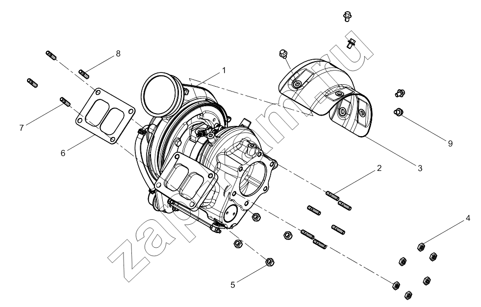 Схема/чертеж: TURBOCHARGER GROUP / Shaanxi Shacman SX331853386 (X5000)