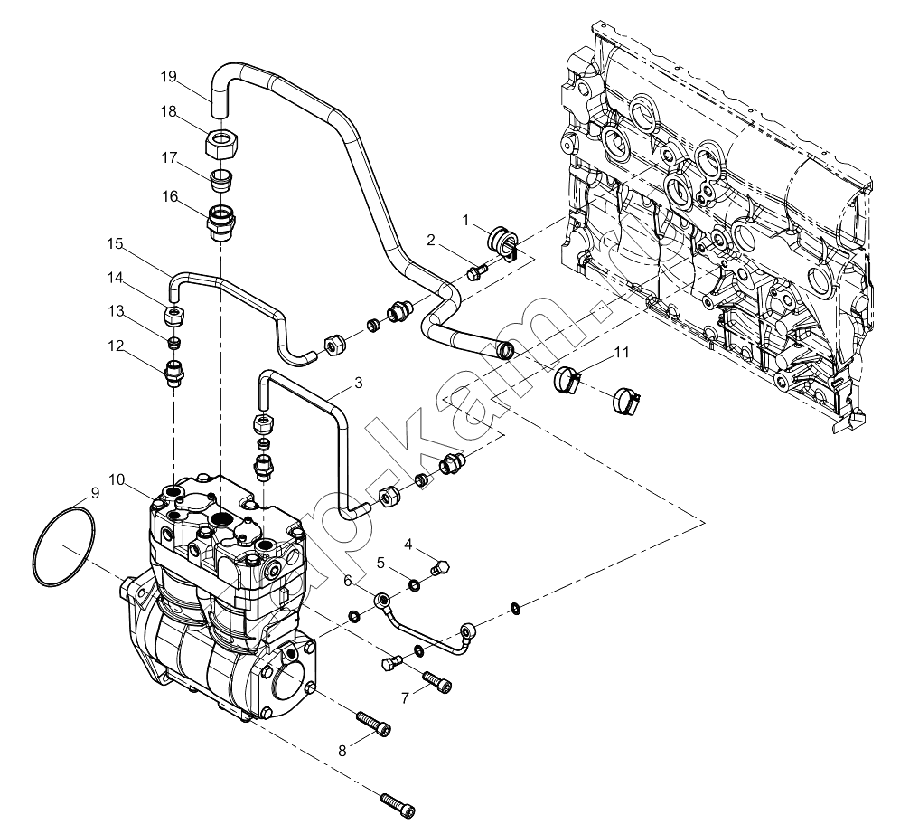 Схема/чертеж: AIR COMPRESSOR GROUP / Shaanxi Shacman SX331853386 (X5000)