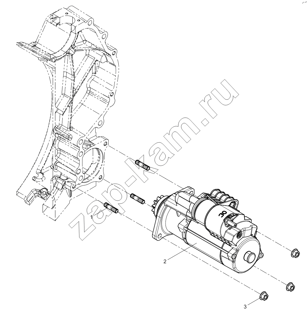 Схема/чертеж: STARTER MOTOR GROUP / Shaanxi Shacman SX331853386 (X5000)