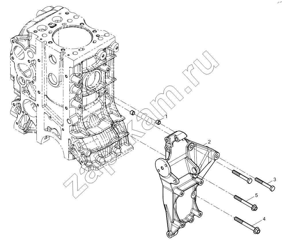 Схема/чертеж: ALTERNATOR BRACKET GROUP / Shaanxi Shacman SX331853386 (X5000)