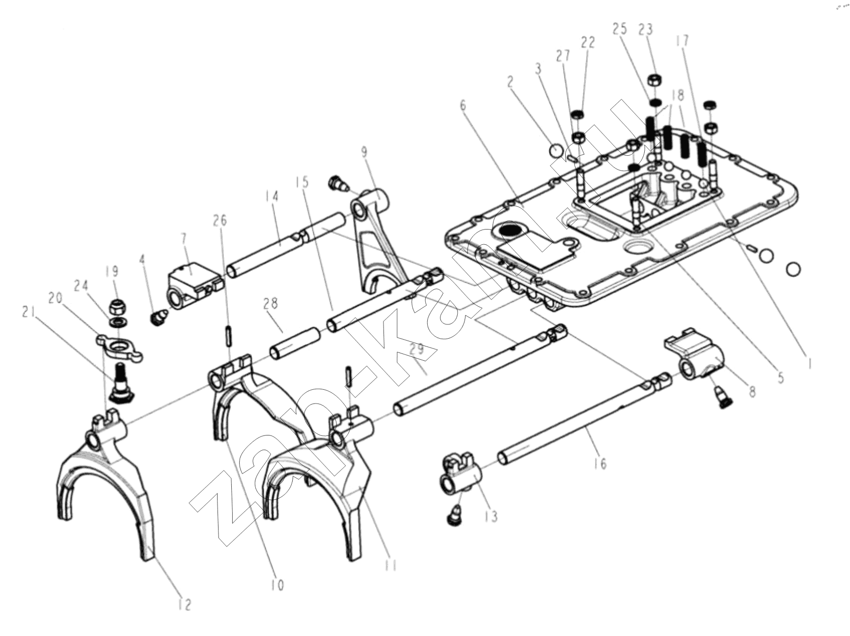 Схема/чертеж: UPPER COVER ASSEMBLY / Shaanxi Shacman SX331853386 (X5000)