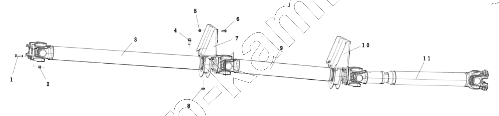 Схема/чертеж: DC91319312015 TRANSMISSION SHAFT / Shaanxi Shacman SX331853386 (X5000)