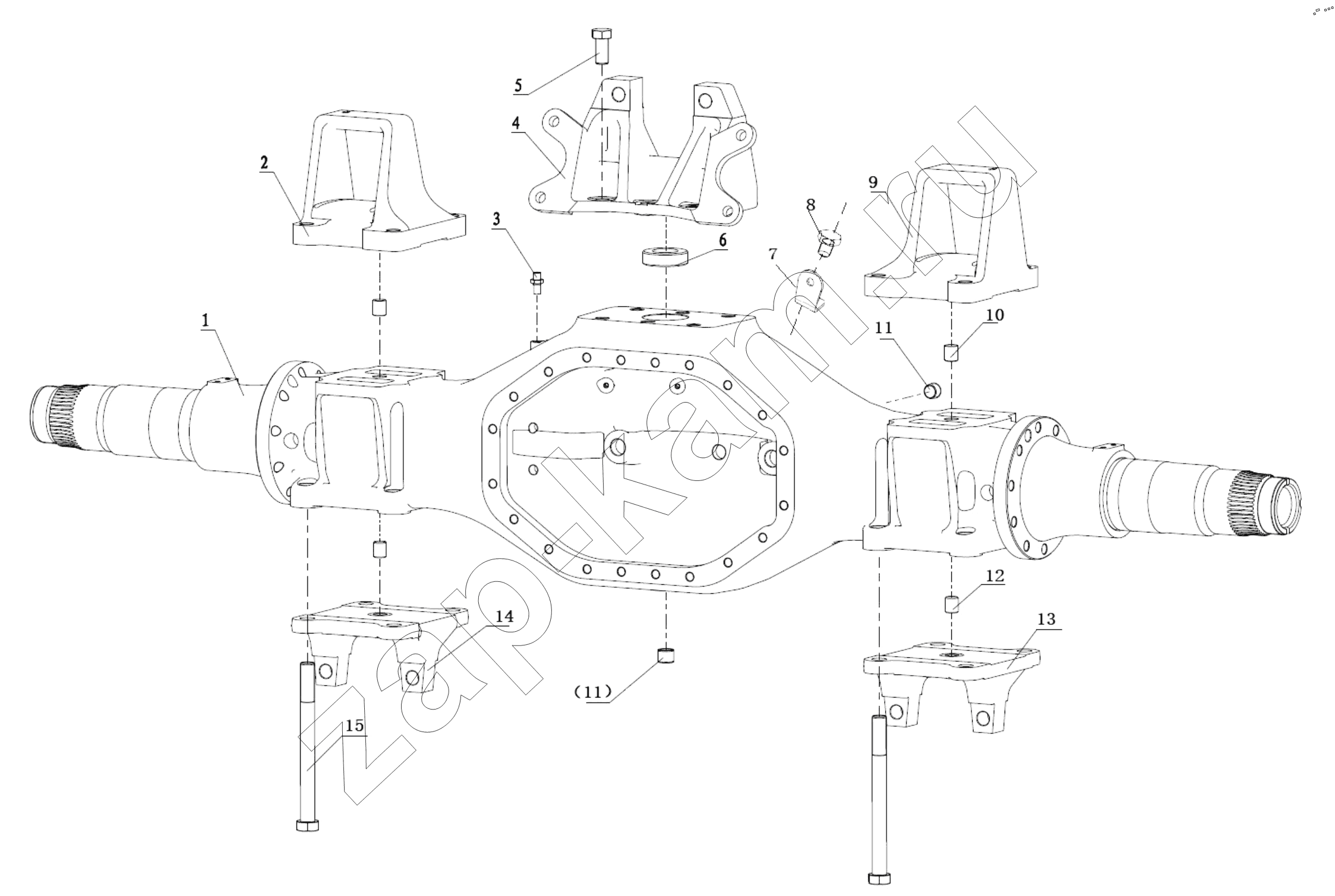 Схема/чертеж: DC95319390779 REAR AXLE HOUSE / Shaanxi Shacman SX331853386 (X5000)
