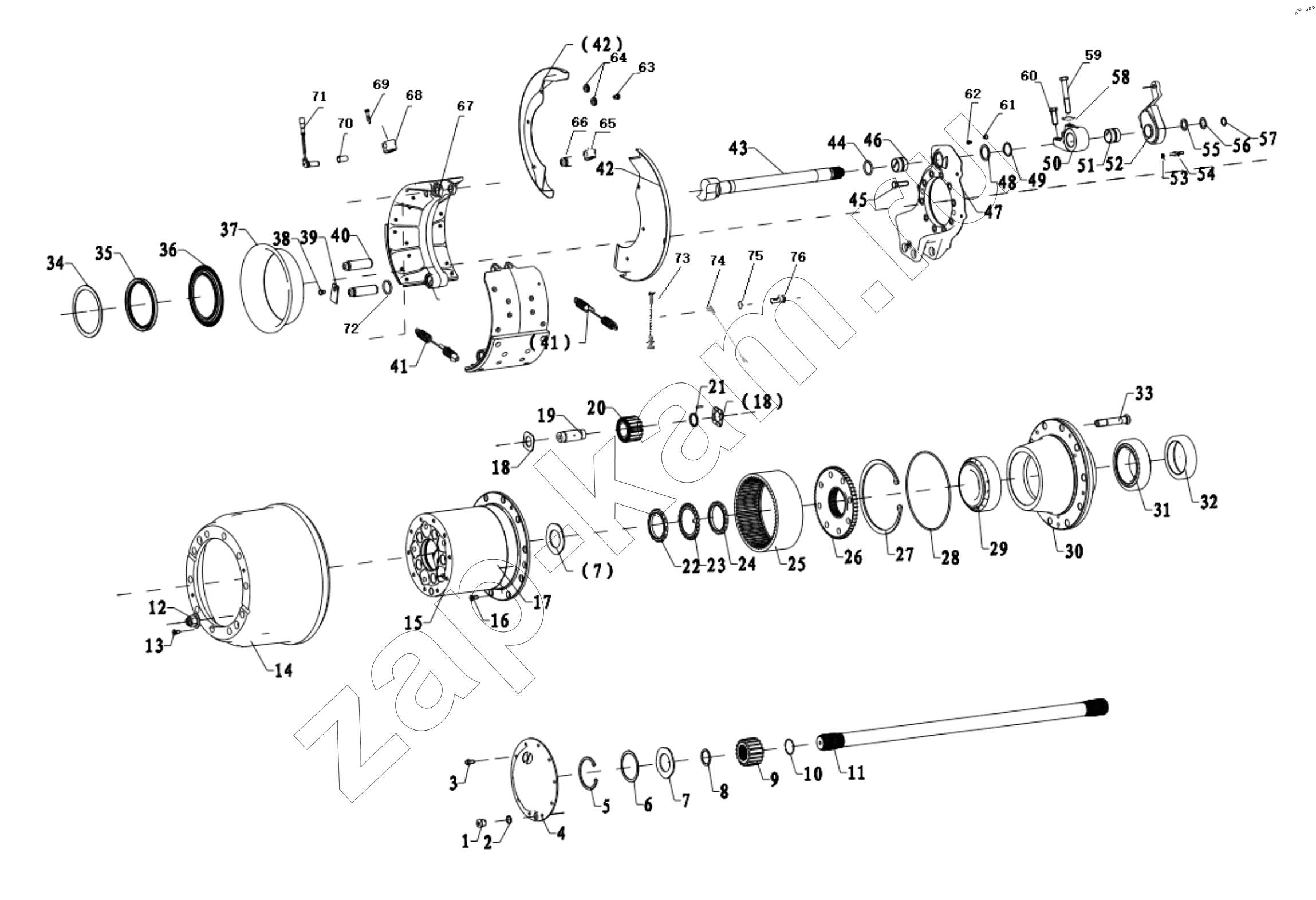 Схема/чертеж: DC95319390779 INTER-WHEEL DIFFERENTIAL REDUCER / Shaanxi Shacman SX331853386 (X5000)