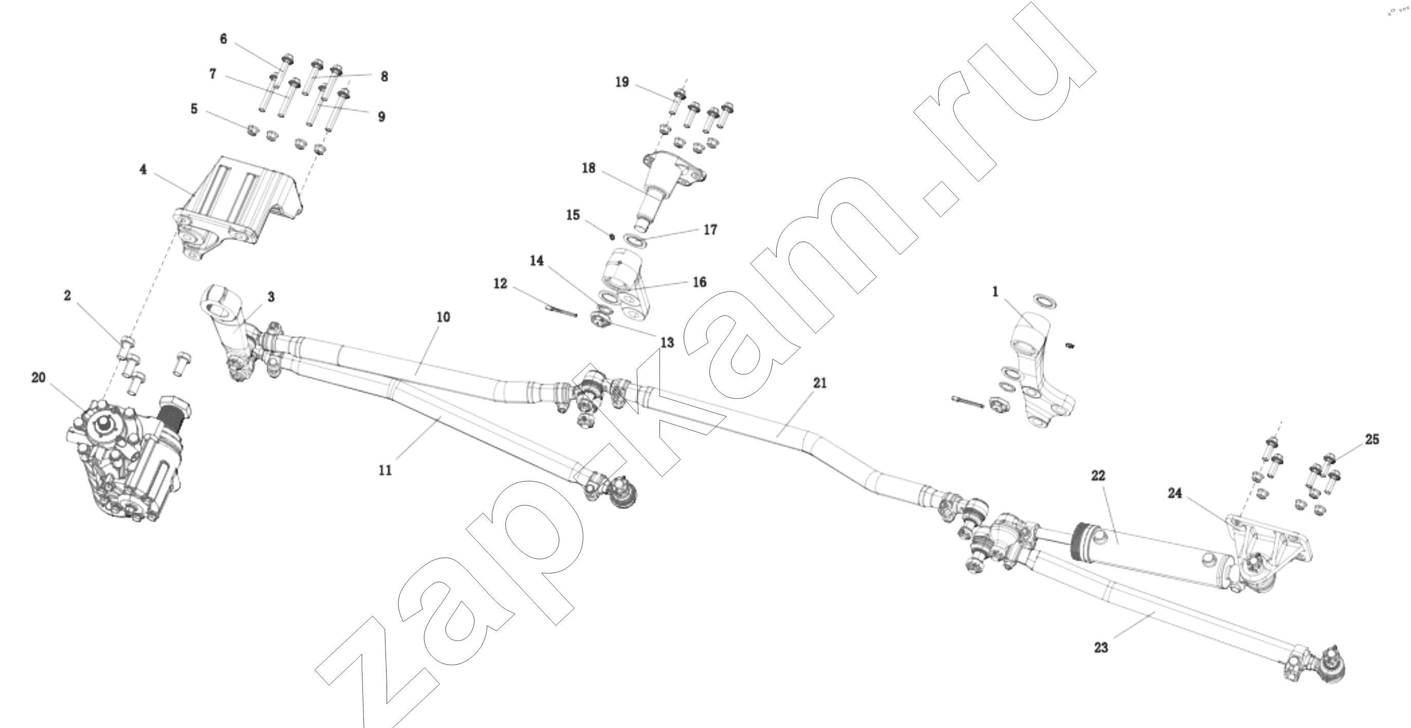 Схема/чертеж: DC96319430836 STEERING TRANSMISSION / Shaanxi Shacman SX331853386 (X5000)