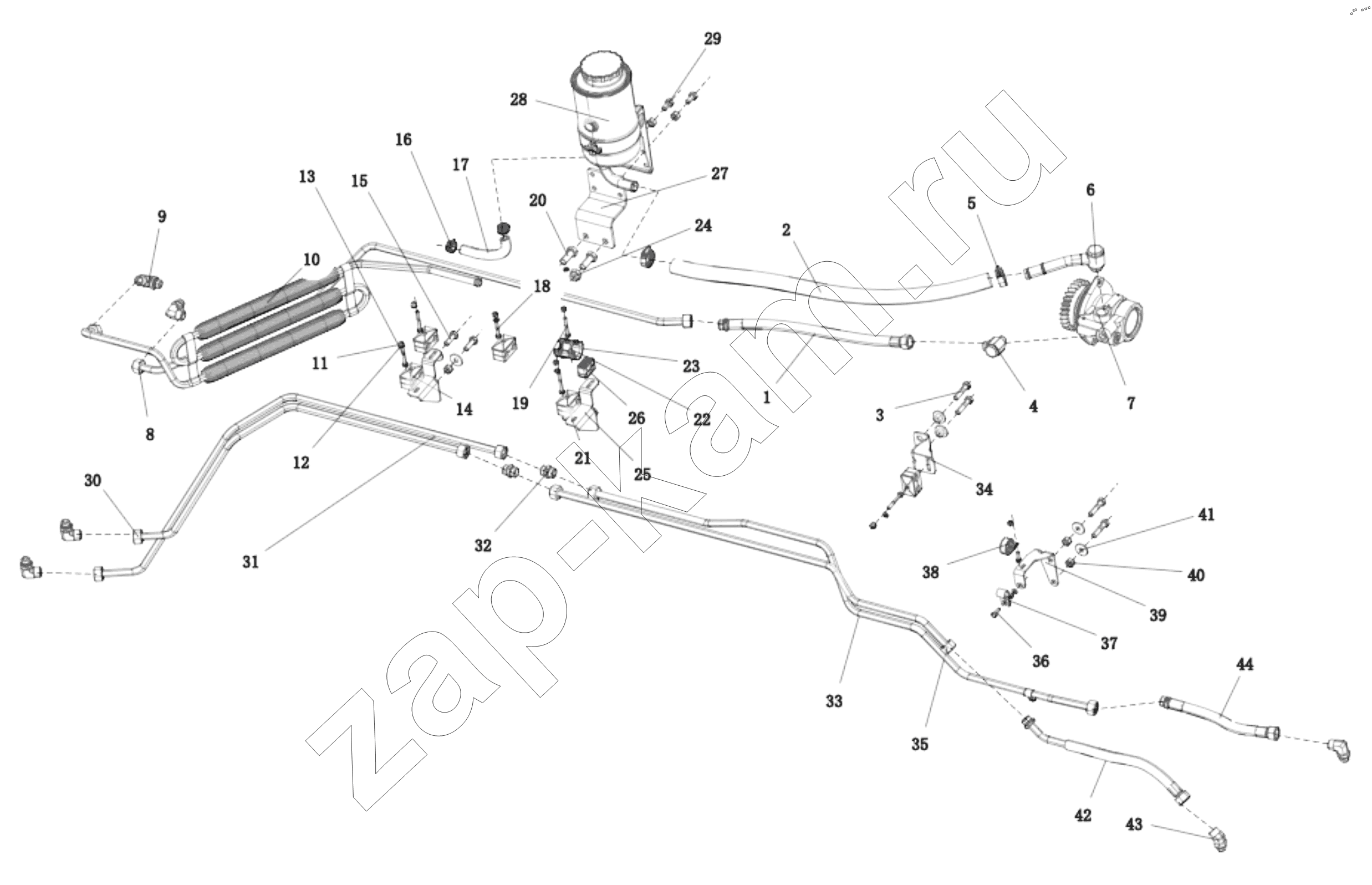 Схема/чертеж: DC97319470222 STEERING BOOSTER / Shaanxi Shacman SX331853386 (X5000)
