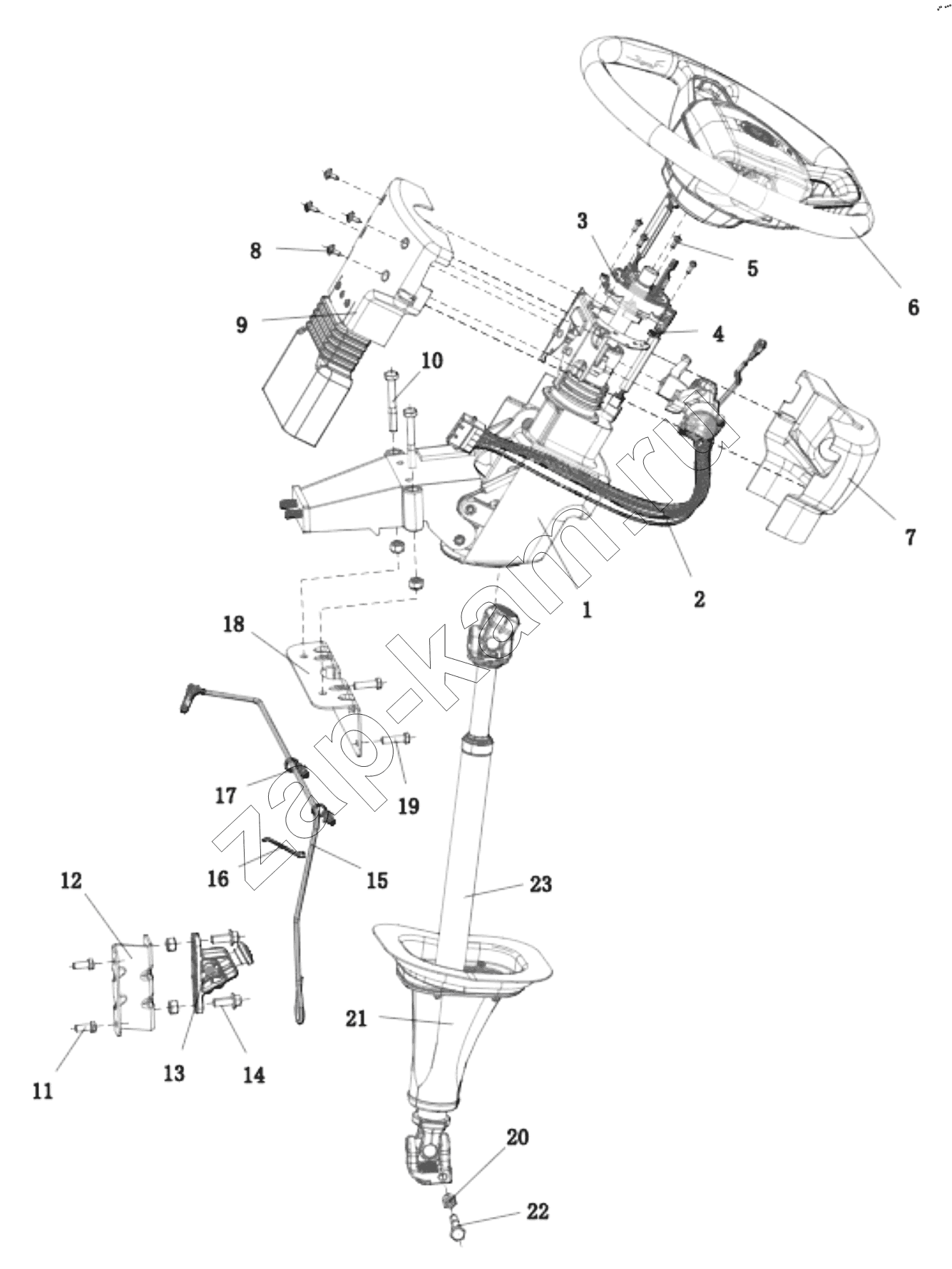 Схема/чертеж: DC97189460597 STEERING CONTROL / Shaanxi Shacman SX331853386 (X5000)