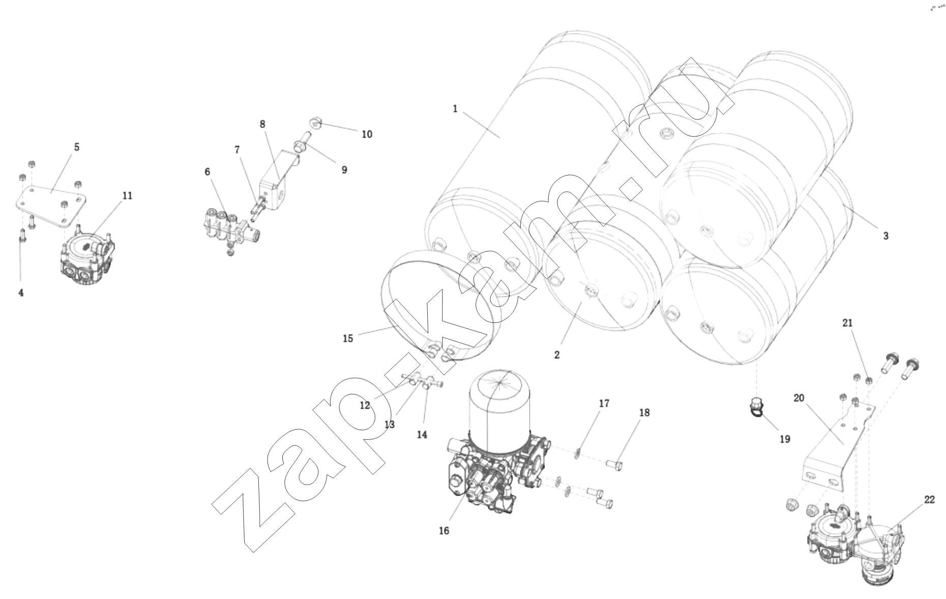 Схема/чертеж: DC97319361364 MAIN BRAKE LINE / Shaanxi Shacman SX331853386 (X5000)
