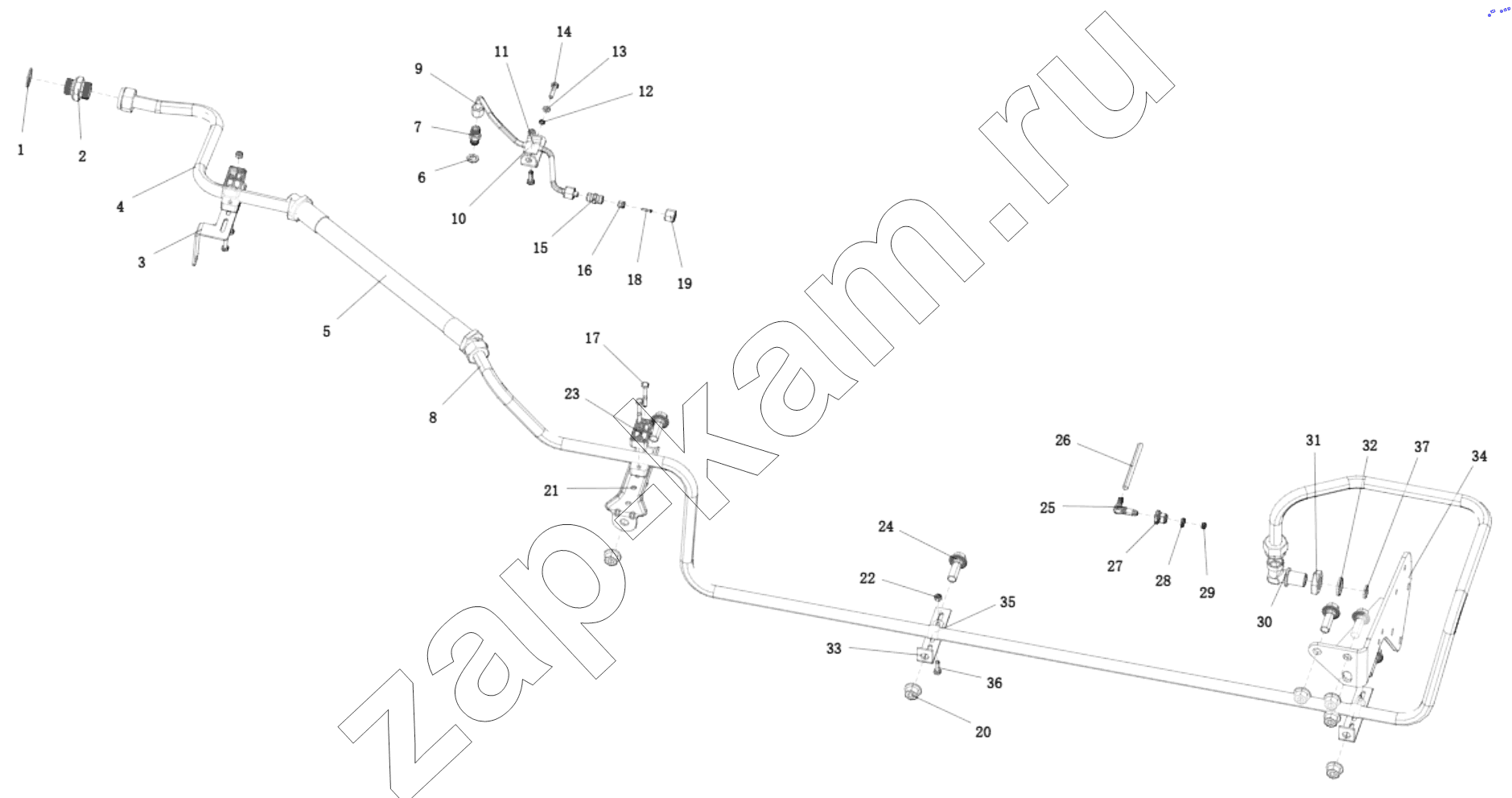 Схема/чертеж: DC97319362015 AIR COMPRESSOR PIPELINE / Shaanxi Shacman SX331853386 (X5000)