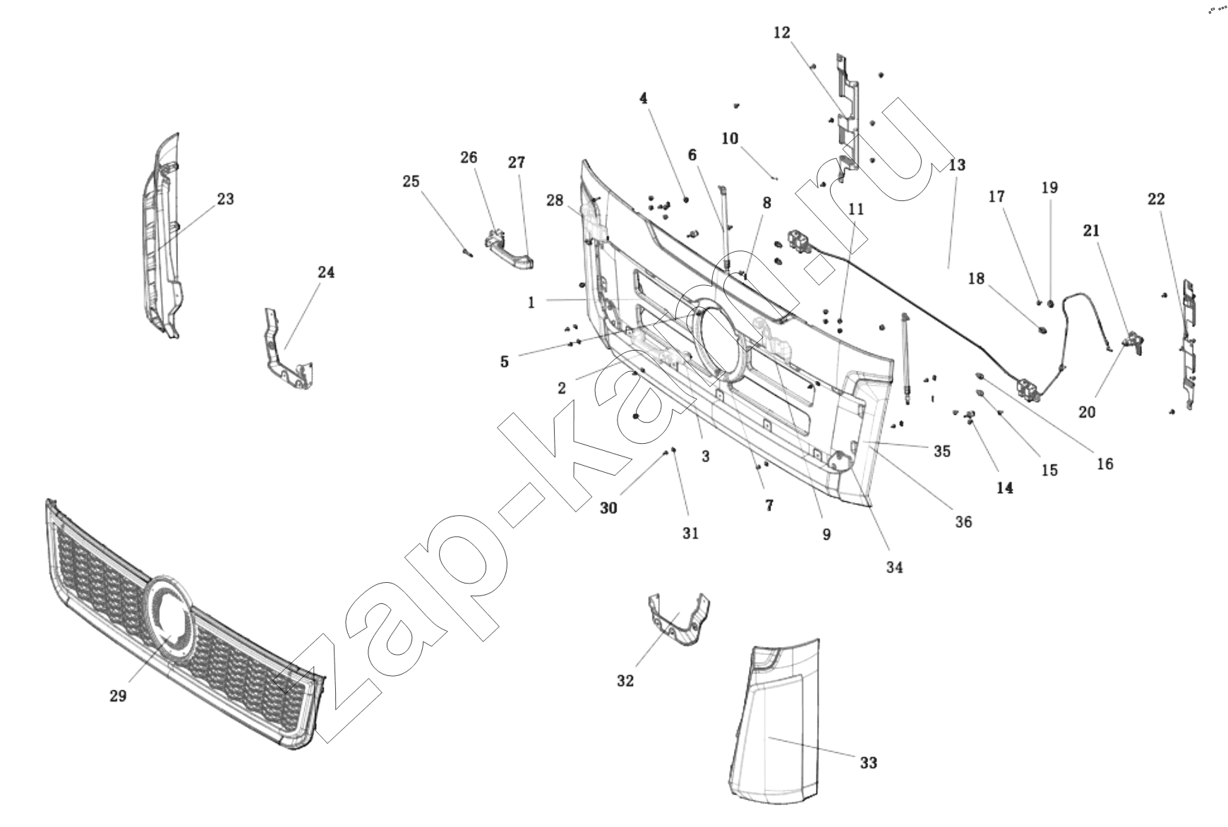 Схема/чертеж: DC14251110052 FRONT COVER / Shaanxi Shacman SX331853386 (X5000)