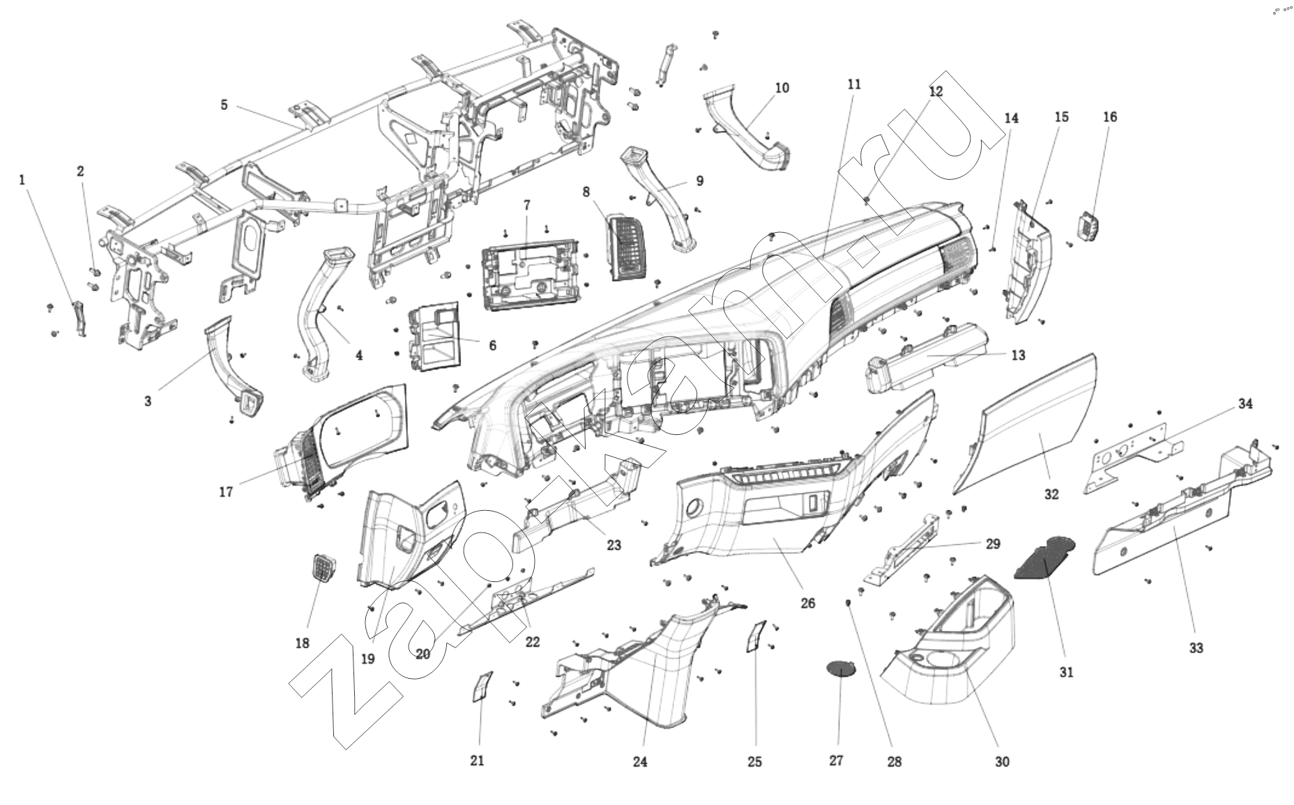 Схема/чертеж: DC14251160073 INSTRUMENT PANEL / Shaanxi Shacman SX331853386 (X5000)