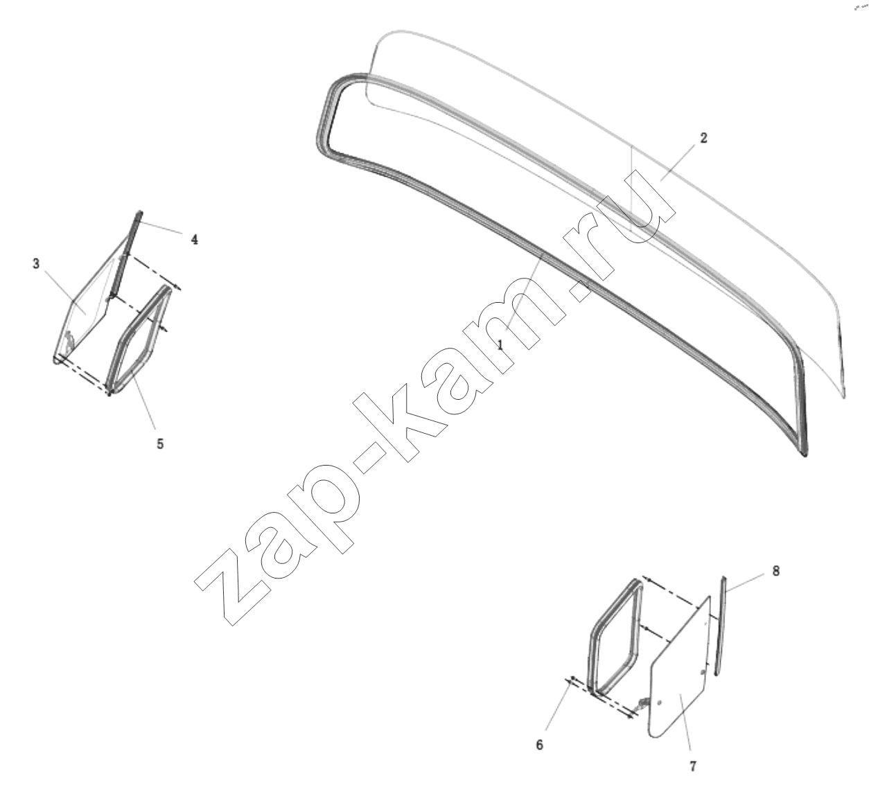 Схема/чертеж: DC14251710001 WINDOW GLASS / Shaanxi Shacman SX331853386 (X5000)