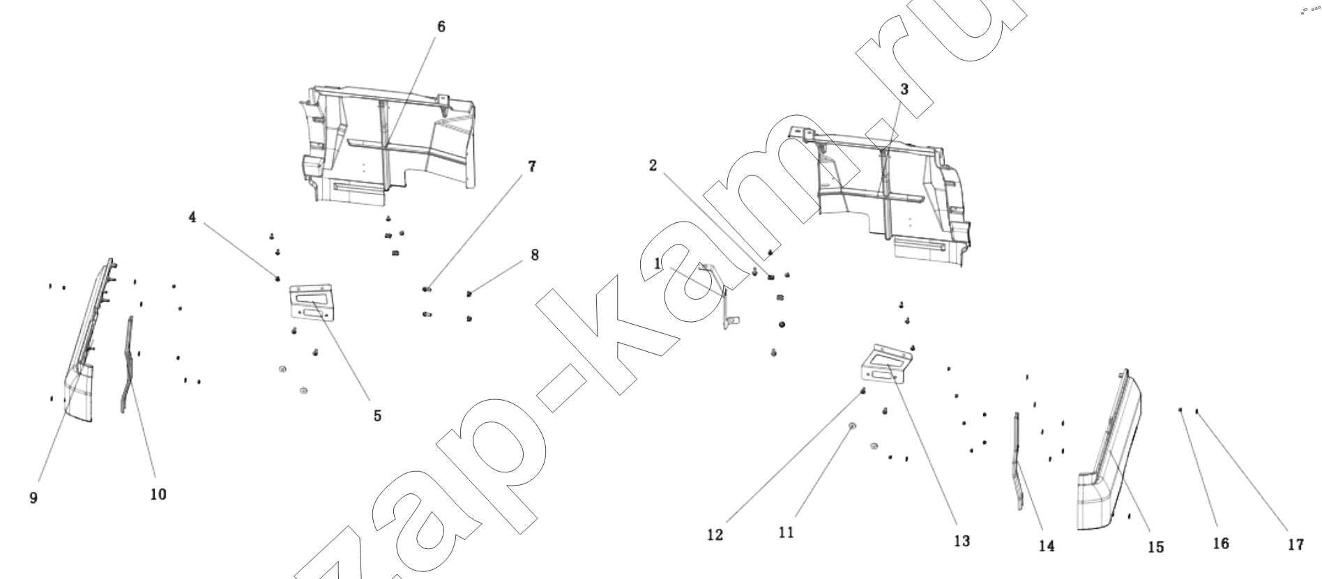 Схема/чертеж: DC14251230015 FENDER (CAB) / Shaanxi Shacman SX331853386 (X5000)