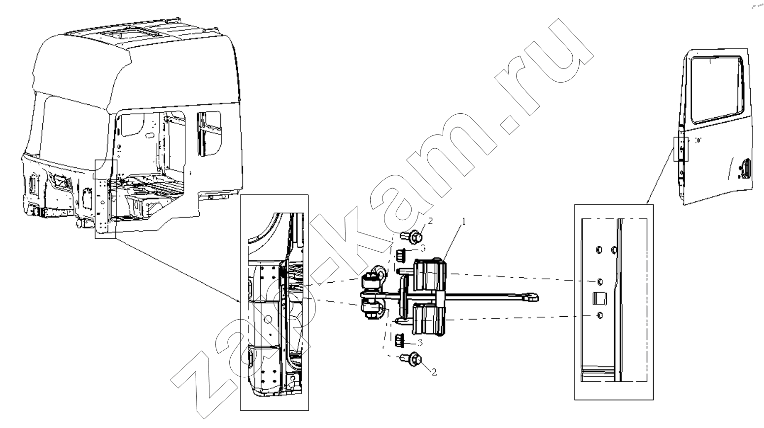 Схема/чертеж: LEFT DOOR LIMIT / Shaanxi Shacman SX33186T386 (X3000)