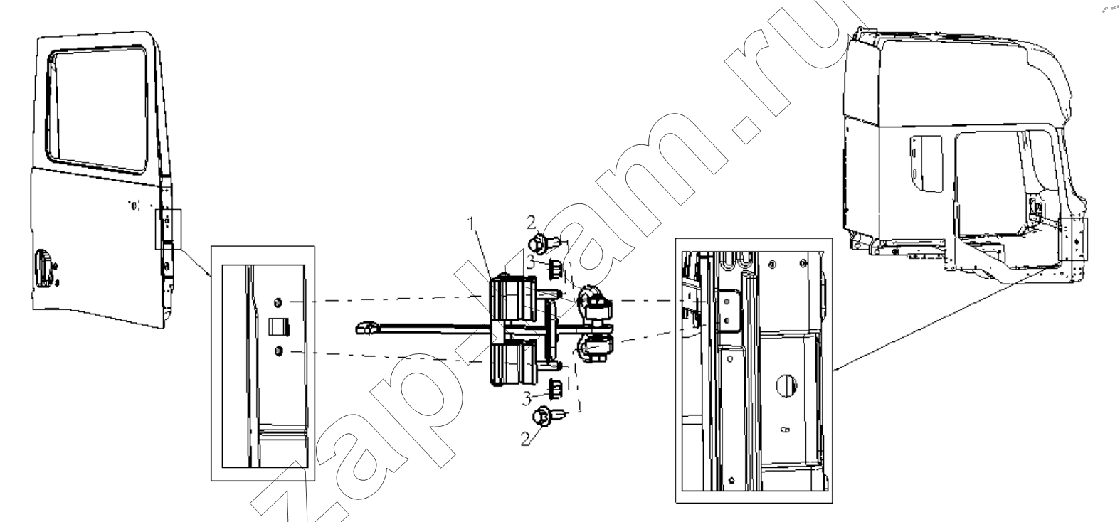 Схема/чертеж: RIGHT DOOR LIMIT / Shaanxi Shacman SX33186T386 (X3000)