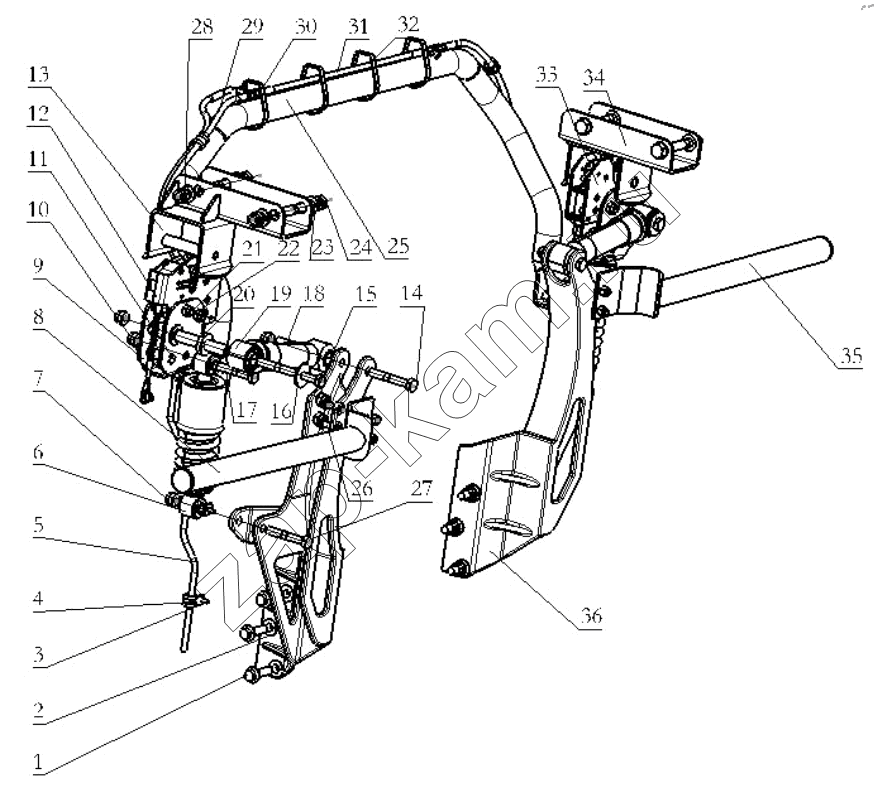 Схема/чертеж: CAB LOCKING DEVICE / Shaanxi Shacman SX33186T386 (X3000)