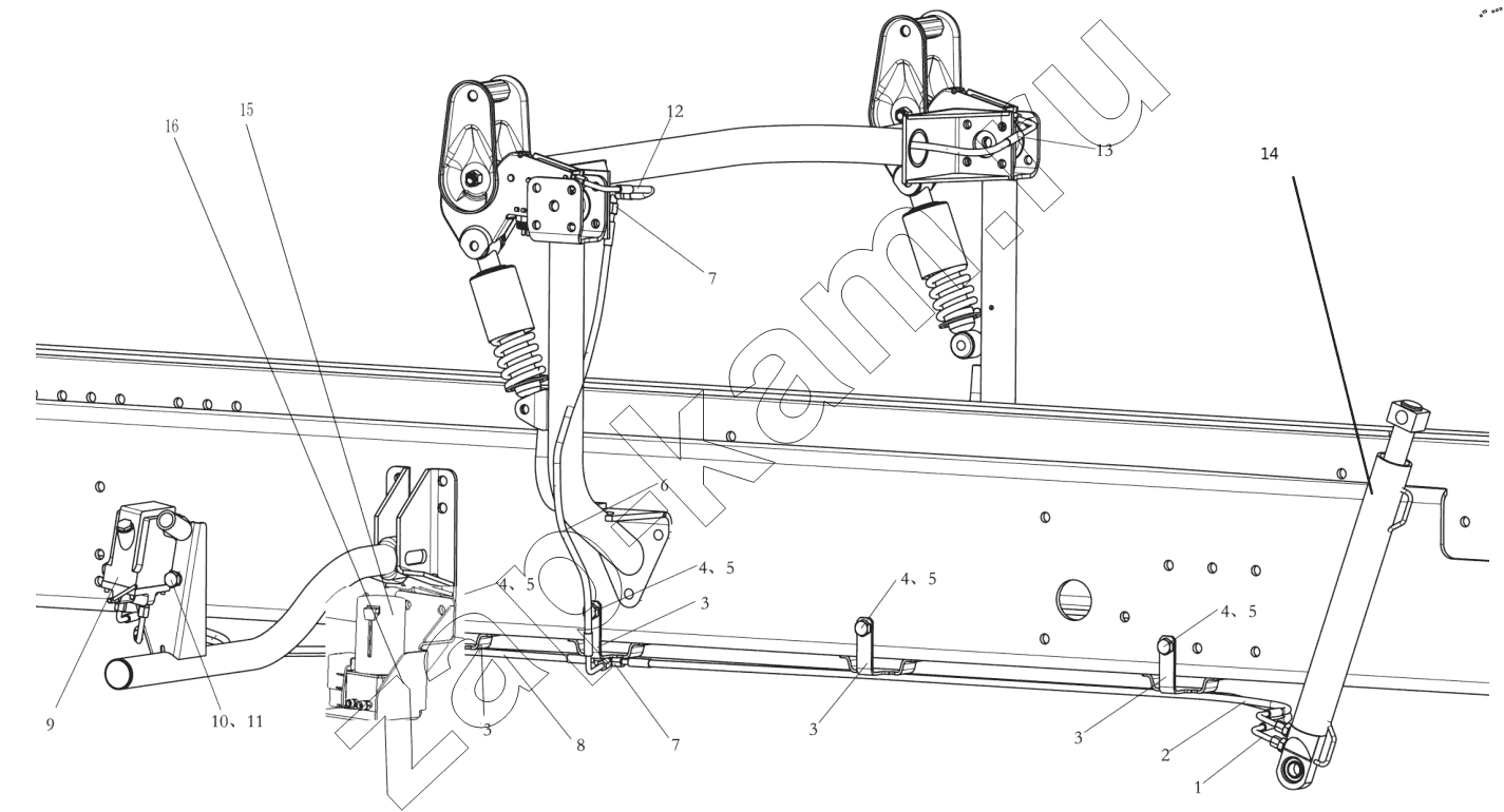 Схема/чертеж: CAB HYDRAULIC TILTING EQUIPMENT / Shaanxi Shacman SX33186T386 (X3000)