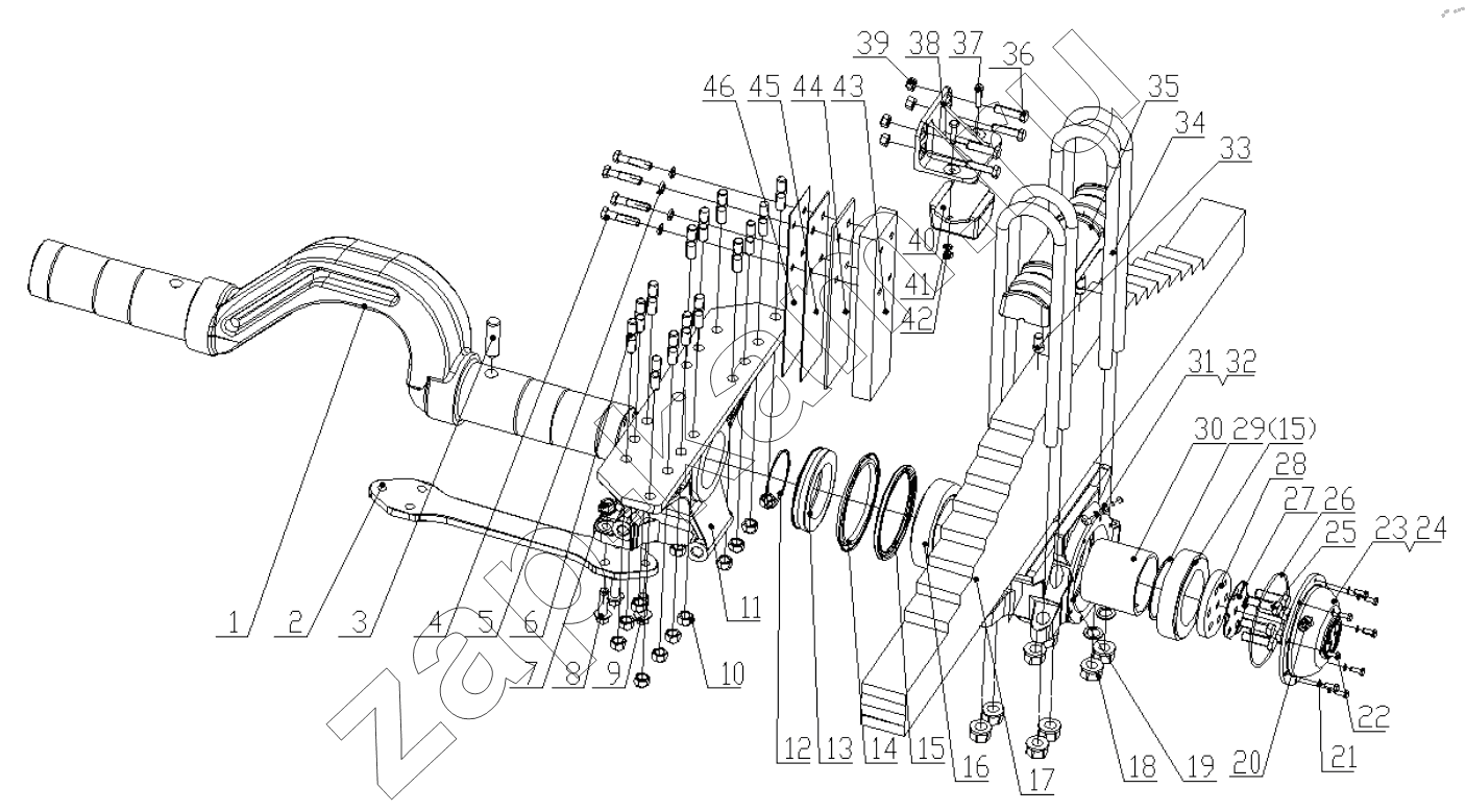 Схема/чертеж: REAR SUSPENSION I (DC95319520801) / Shaanxi Shacman SX33186T386 (X3000)