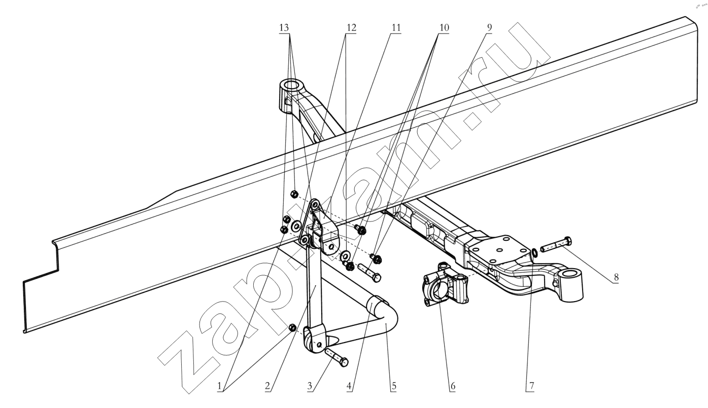 Схема/чертеж: FRONT STABILIZER ASSY (DC95319680153) / Shaanxi Shacman SX33186T386 (X3000)