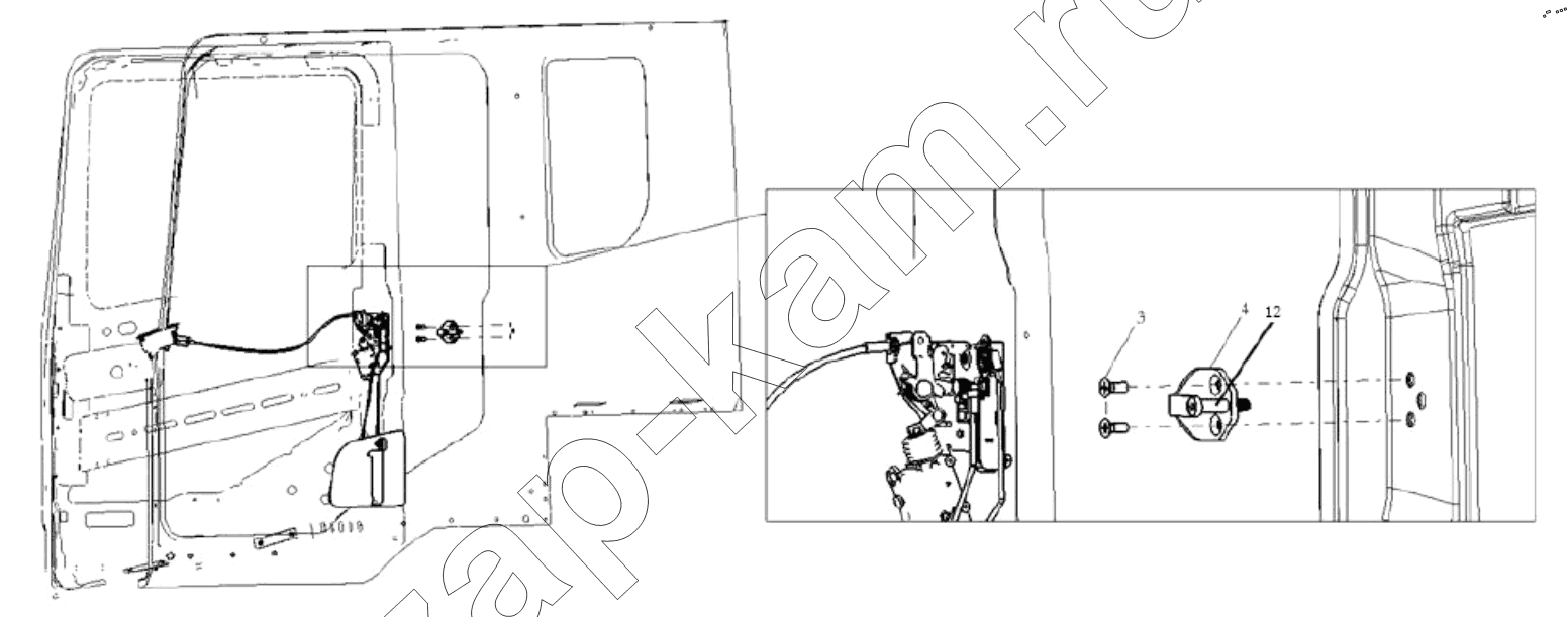 Схема/чертеж: LEFT DOOR LOCK SYSTEM / Shaanxi Shacman SX33186T386 (X3000)