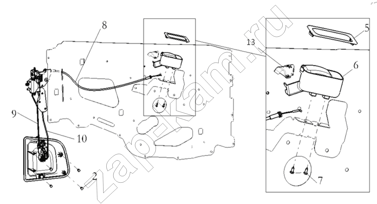 Схема/чертеж: LEFT DOOR LOCK SYSTEM / Shaanxi Shacman SX33186T386 (X3000)
