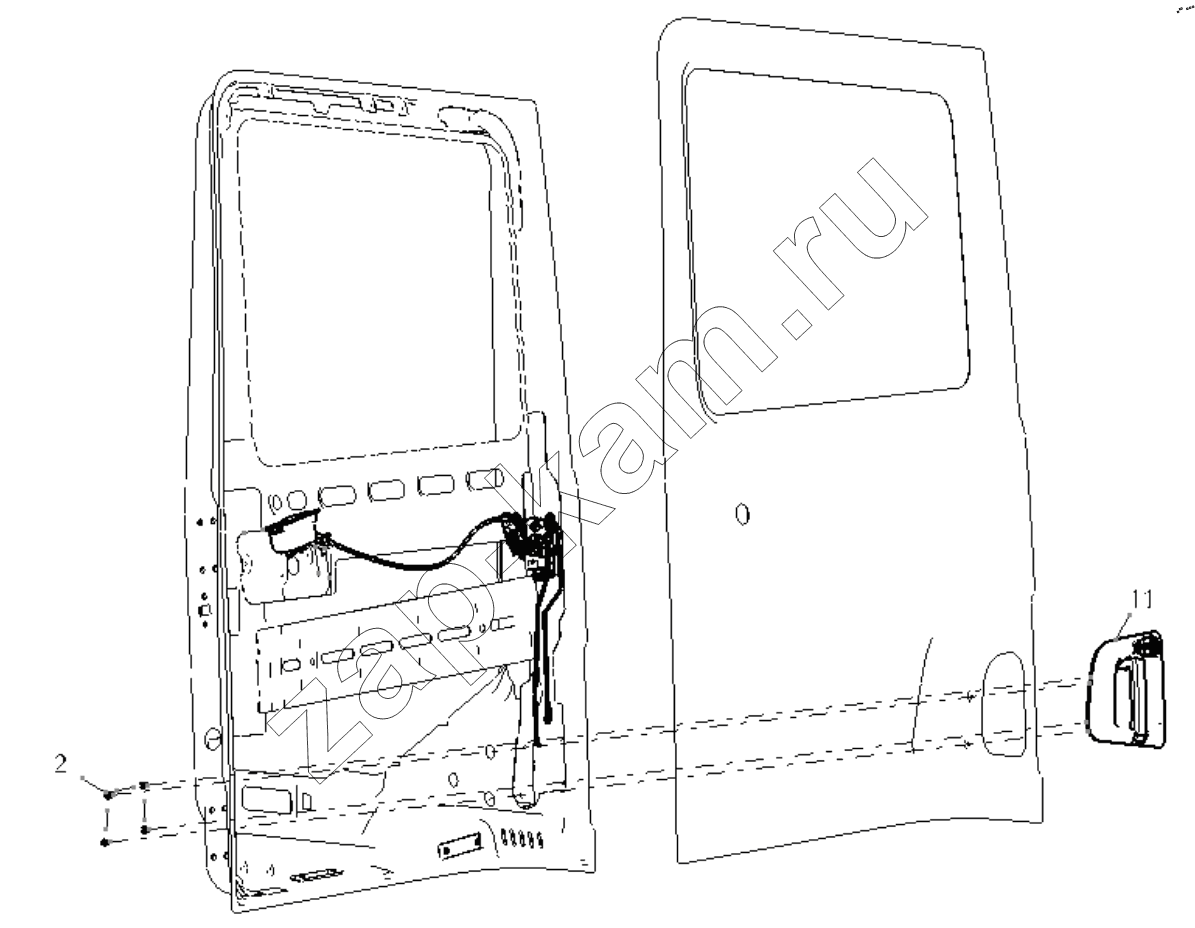 Схема/чертеж: LEFT DOOR LOCK SYSTEM / Shaanxi Shacman SX33186T386 (X3000)