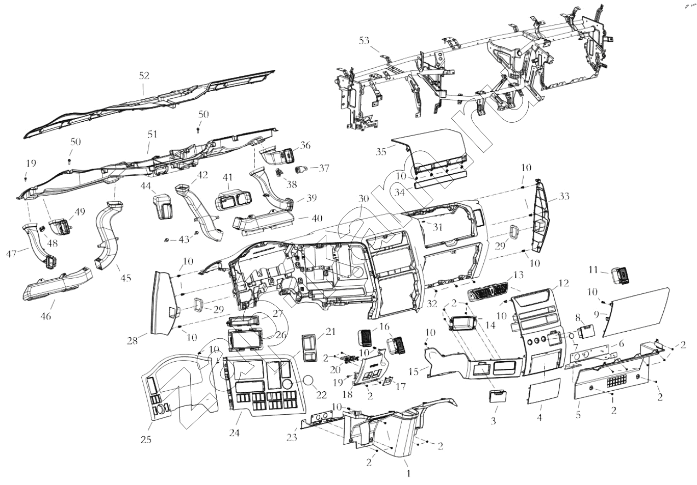 Схема/чертеж: DASHBOARD / Shaanxi Shacman SX33186T386 (X3000)