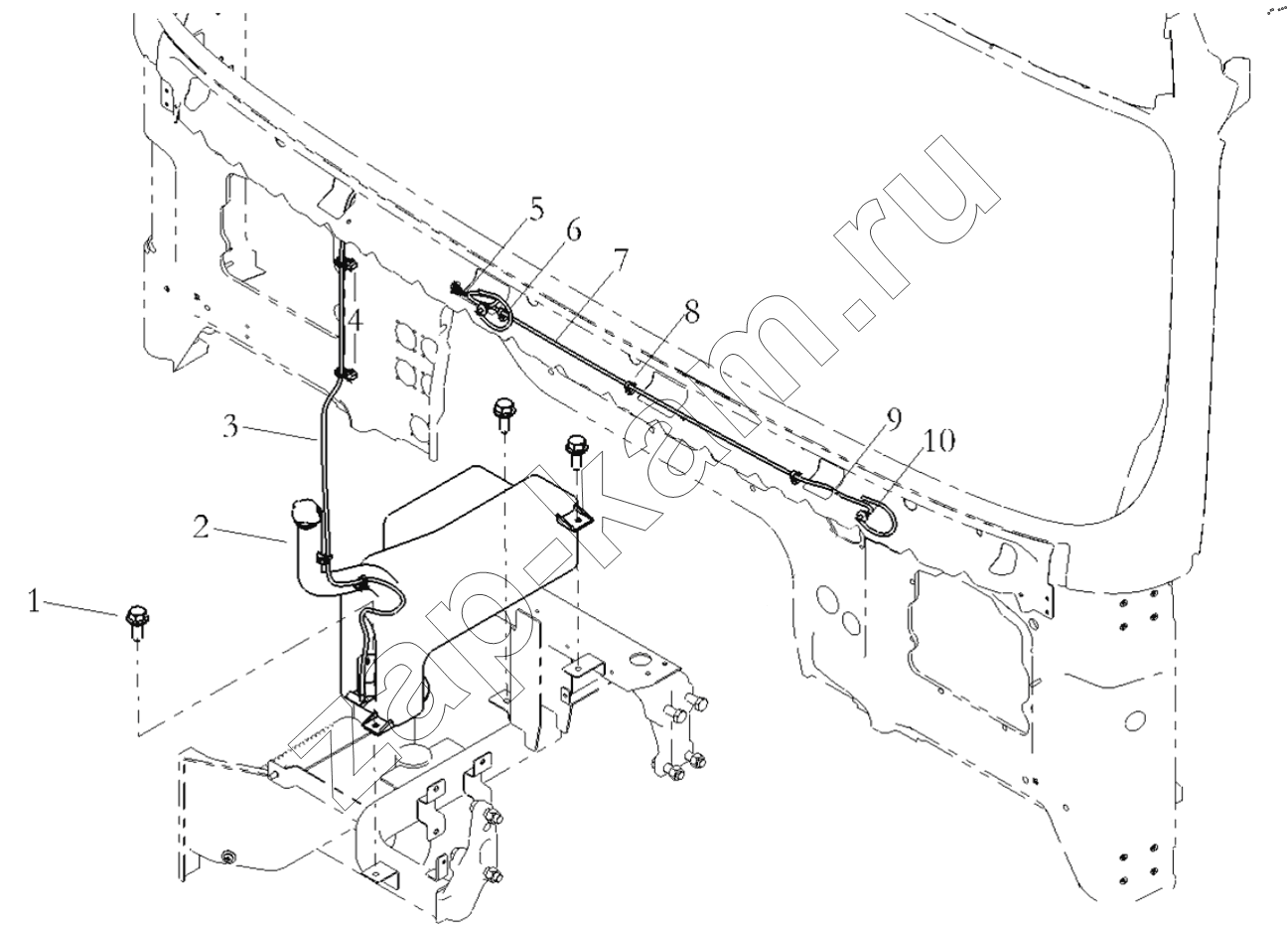Схема/чертеж: WINDSCREEN RINSE SYSTEM/LEFT / Shaanxi Shacman SX33186T386 (X3000)