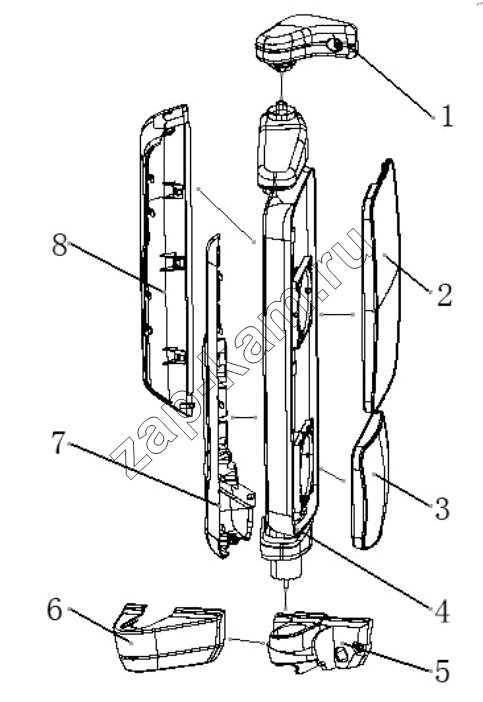 Схема/чертеж: LEFT VIEW MIRROR / Shaanxi Shacman SX33186T386 (X3000)