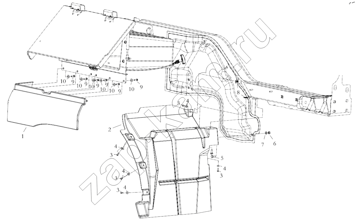 Схема/чертеж: MUDGUARDS OF RIGHT / Shaanxi Shacman SX33186T386 (X3000)