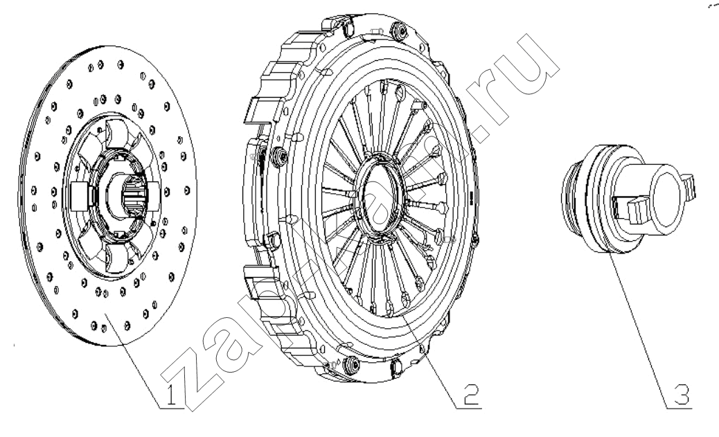 Схема/чертеж: PULL DIAPHRAGM CLUTCH Ф430 / Shaanxi Shacman SX33186T386 (X3000)