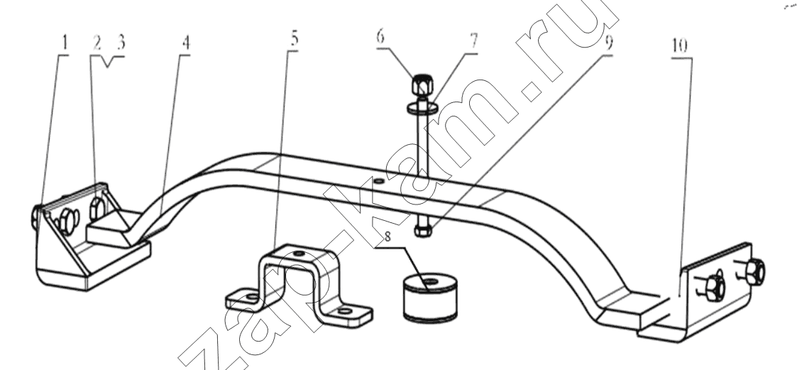 Схема/чертеж: GEAR BOX SUPPORT / Shaanxi Shacman SX33186T386 (X3000)