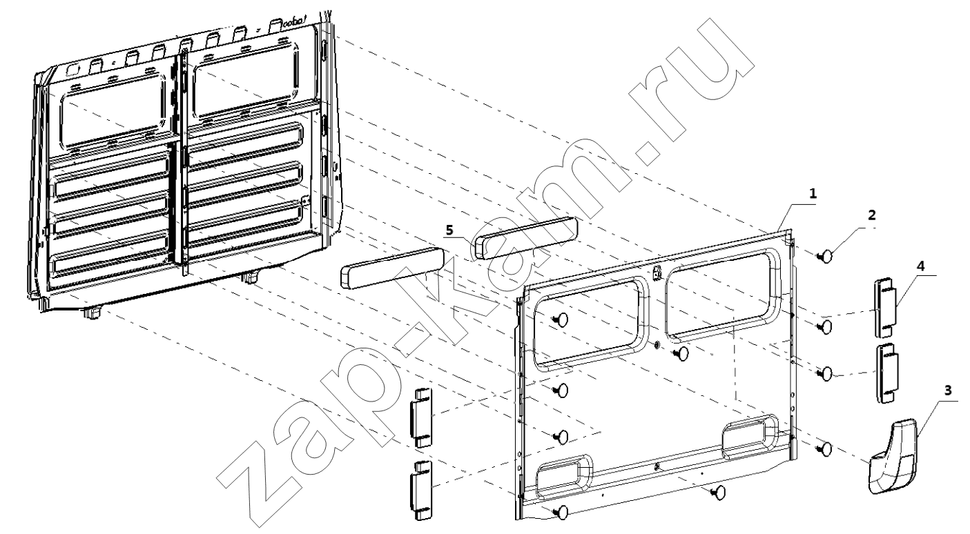 Схема/чертеж: THE INTERIOR TRIM ASSEMBLY / Shaanxi Shacman SX33186T386 (X3000)