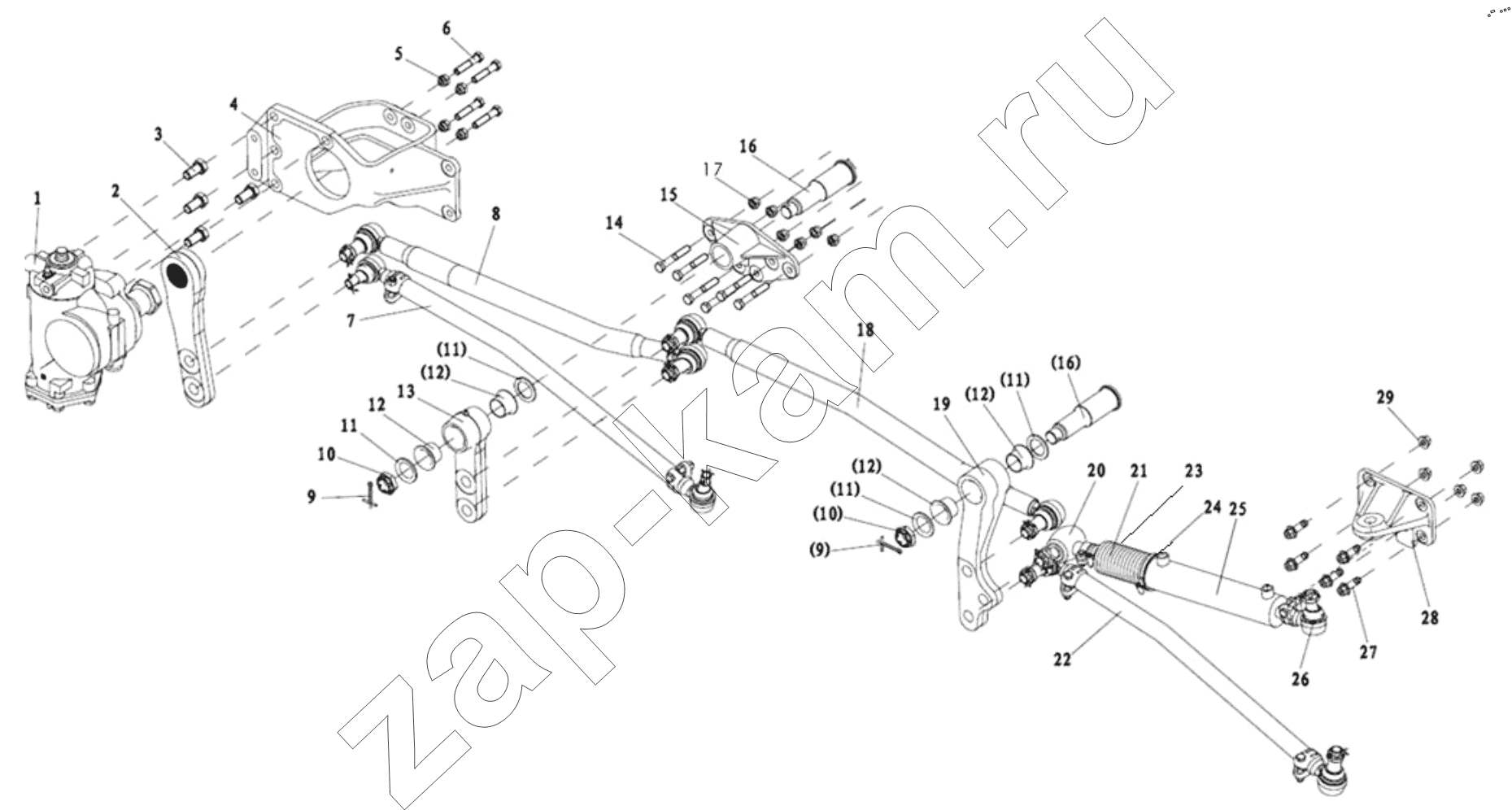 Схема/чертеж: STEERING TRANSMISSION DEVICE / Shaanxi Shacman SX33186T386 (X3000)