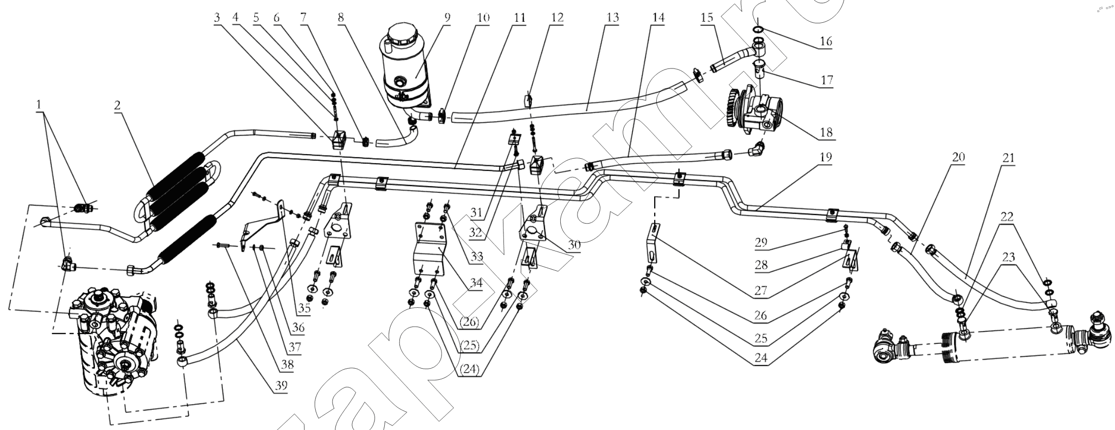 Схема/чертеж: STEERING HYDRAULIC DEVICE / Shaanxi Shacman SX33186T386 (X3000)