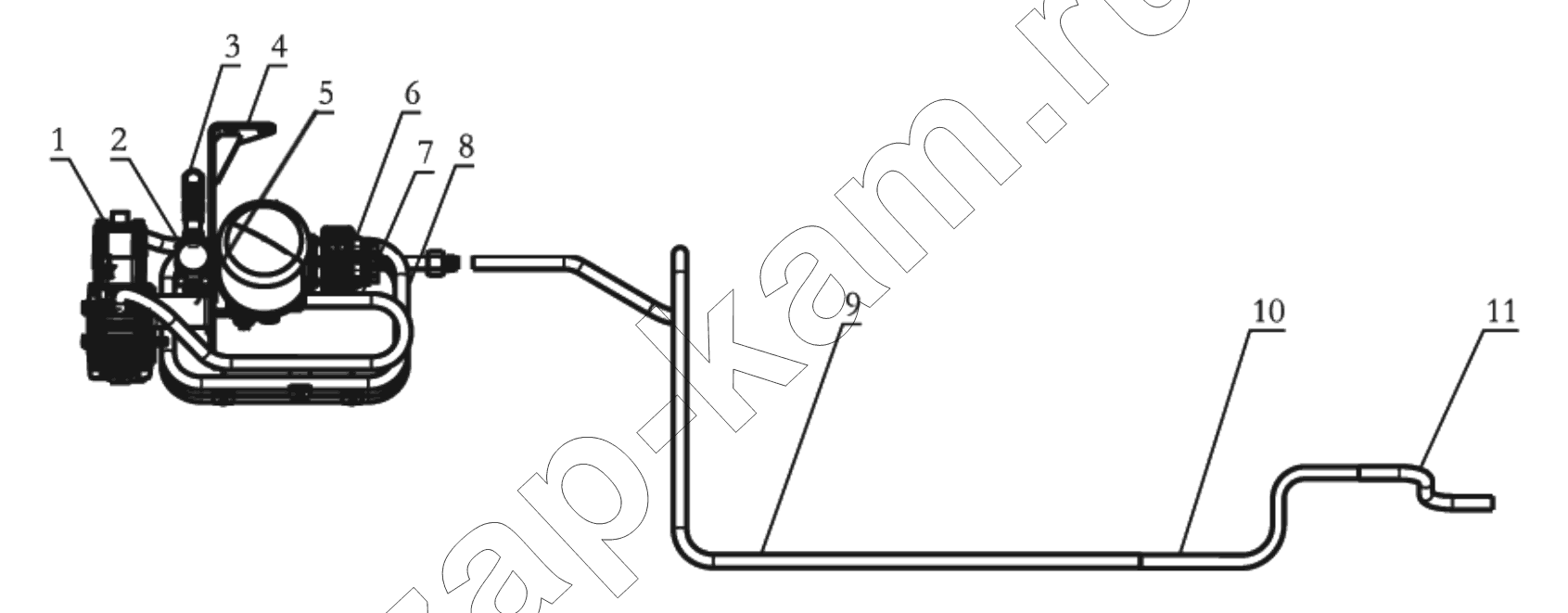 Схема/чертеж: AIR COMPESSOR OUTER LINE / Shaanxi Shacman SX33186T386 (X3000)