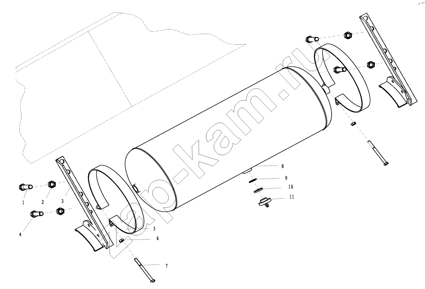 Схема/чертеж: AIR TANK FIXING / Shaanxi Shacman SX33186T386 (X3000)