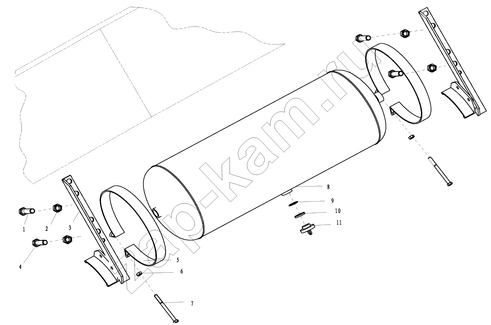Схема/чертеж: AIR TANK FIXING (Y1) / Shaanxi Shacman SX33186T386 (X3000)