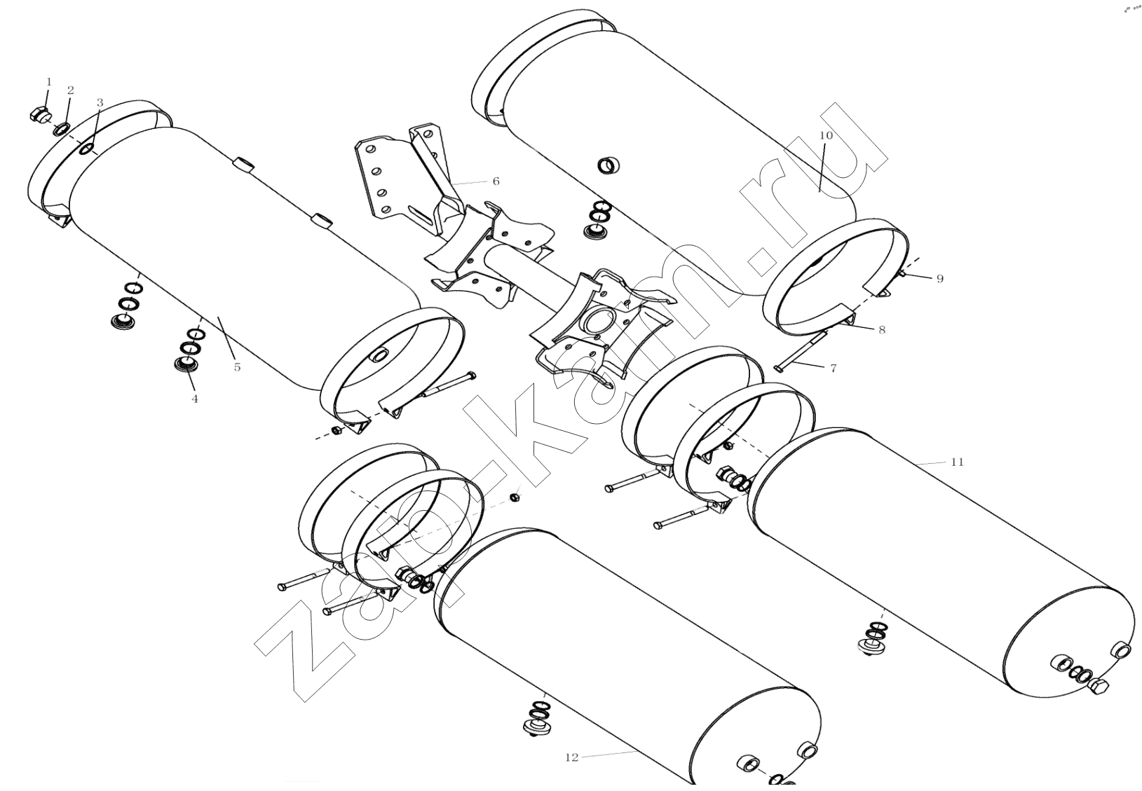 Схема/чертеж: AIR TANK FIXING (C4) / Shaanxi Shacman SX33186T386 (X3000)
