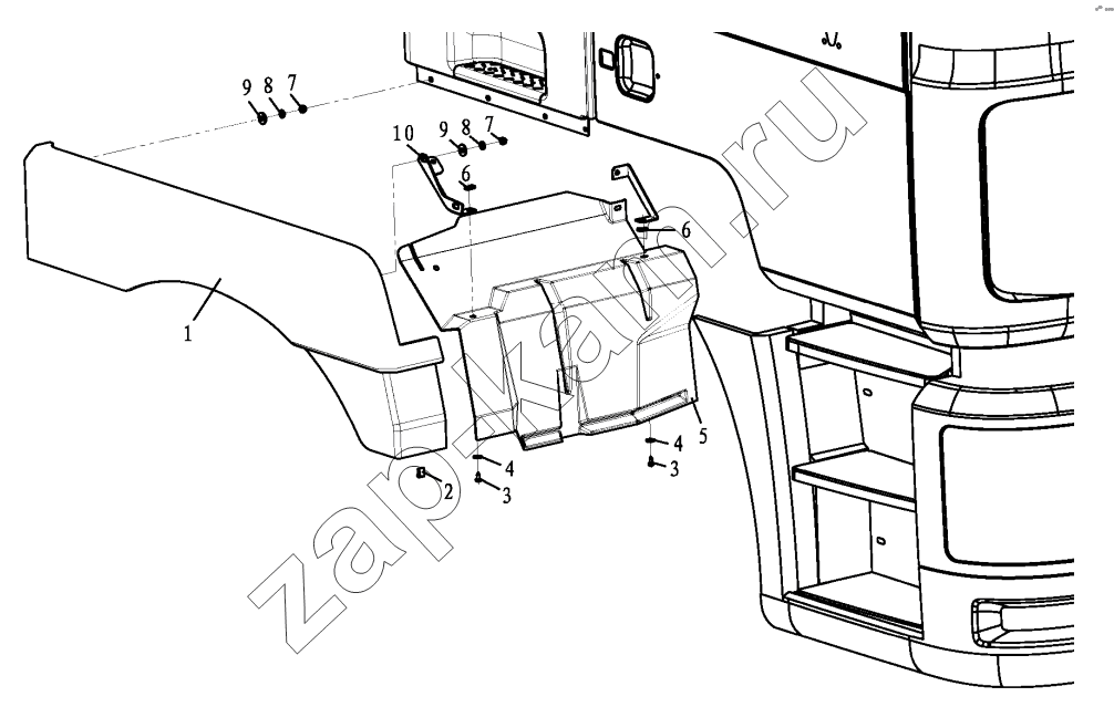 Схема/чертеж: ПРАВОЕ КРЫЛО; RIGHT FENDER / Shaanxi Shacman SX3318DT366 (F3000)
