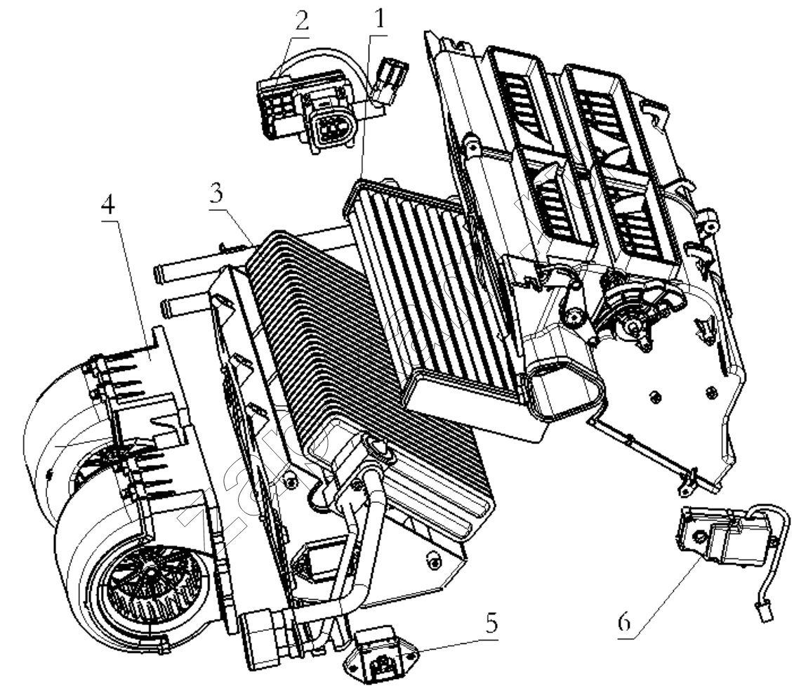 Схема/чертеж: Корпус кондиционера;AIR CONDITIONER BODY / Shaanxi Shacman SX3318HT366TL
