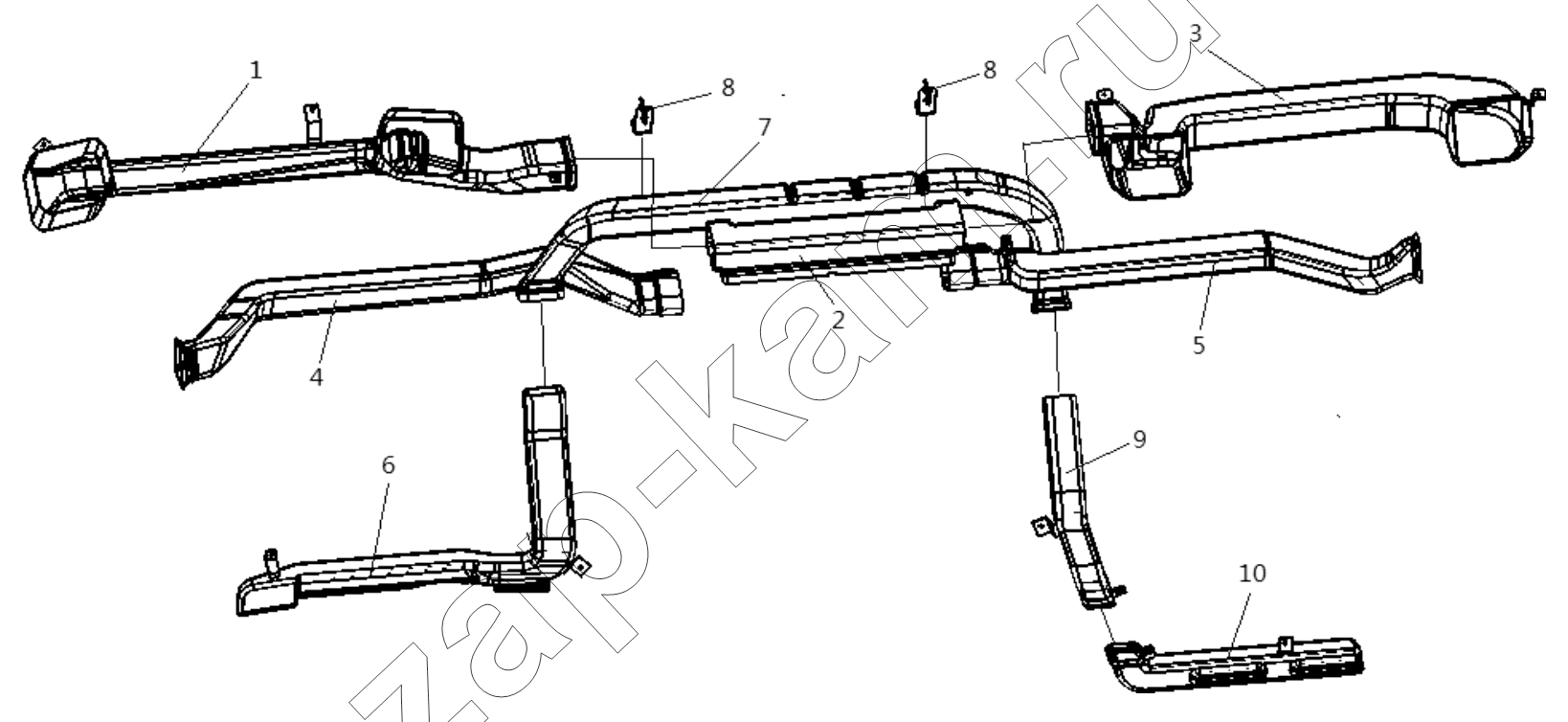Схема/чертеж: Воздуховод;AIR DUCT / Shaanxi Shacman SX3318HT366TL