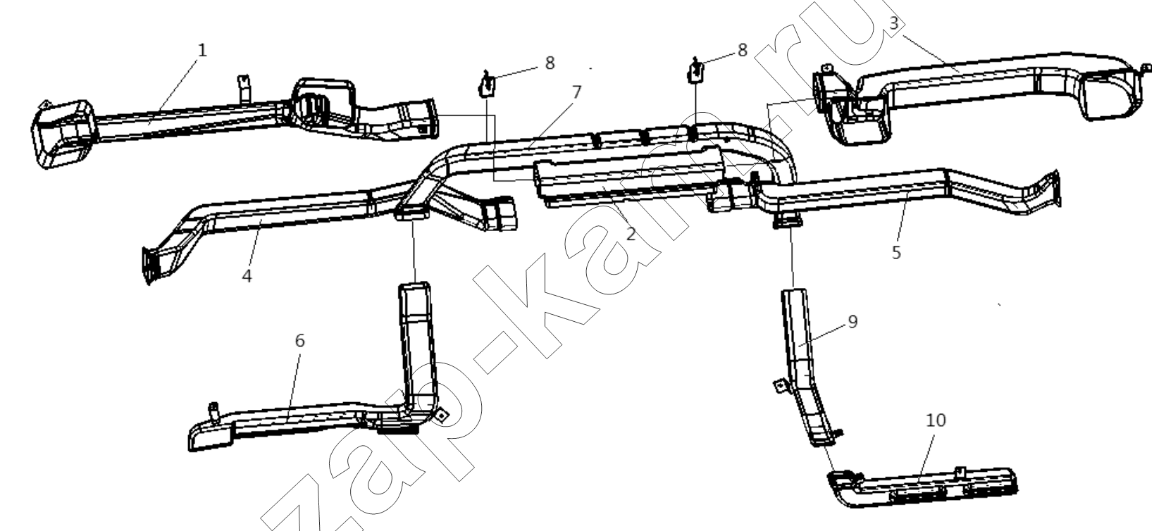 Схема/чертеж: Воздуховод;AIR DUCT / Shaanxi Shacman SX3318HT366TL