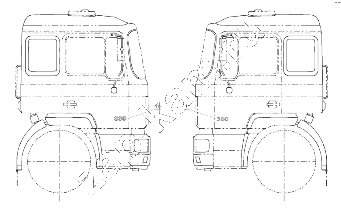 Схема/чертеж: Модель кабины;CAB MODEL LETTER / Shaanxi Shacman SX3318HT366TL