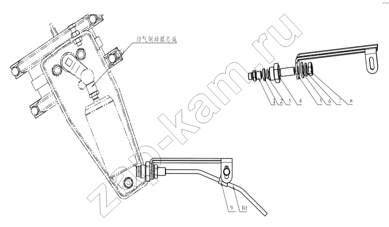 Схема/чертеж: Выхлопная труба;EXHAUST BRAKE PIPELINE / Shaanxi Shacman SX3318HT366TL