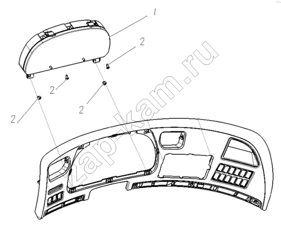 Схема/чертеж: Панель приборов;INSTRUMENT CLUSTER / Shaanxi Shacman SX3318HT366TL