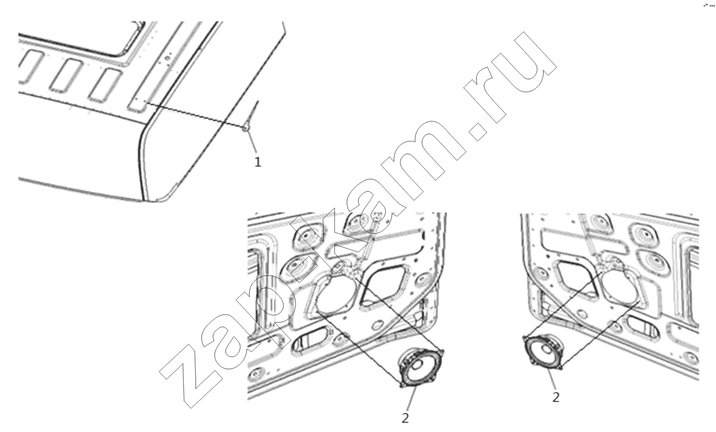 Схема/чертеж: Антенна, динамик;ANTENNA, SPEAKER / Shaanxi Shacman SX3318HT366TL