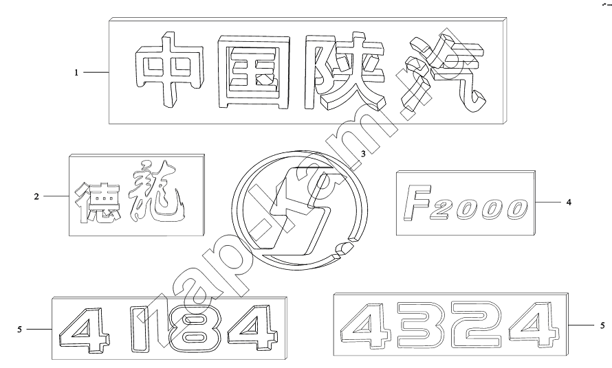 Схема/чертеж: Эмблемы / Shaanxi DeLONG Е-3 (тягач)