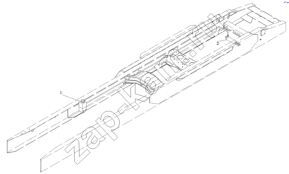 Схема/чертеж: Пневмопровода межколесной блокировки / Shaanxi DeLONG Е-3 (тягач)