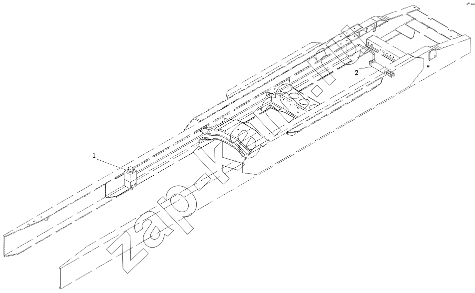 Схема/чертеж: Пневмопровода межосевой блокировки / Shaanxi DeLONG Е-3 (тягач)
